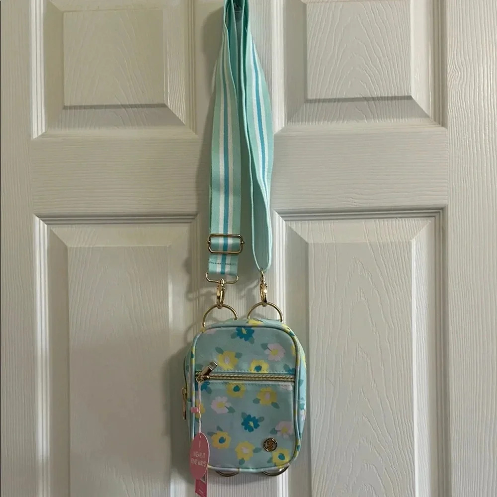 Simply Southern 5 Ways Bag - Mint Green with Flowers - Picture 2 of 6